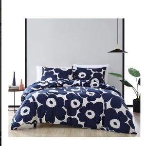 Marimekko Blue and White Floral Duvet Cover